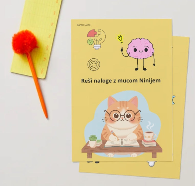 Reši Naloge z Mucom Ninijem – Delovni Zvezek za Otroke 3 do 6 let