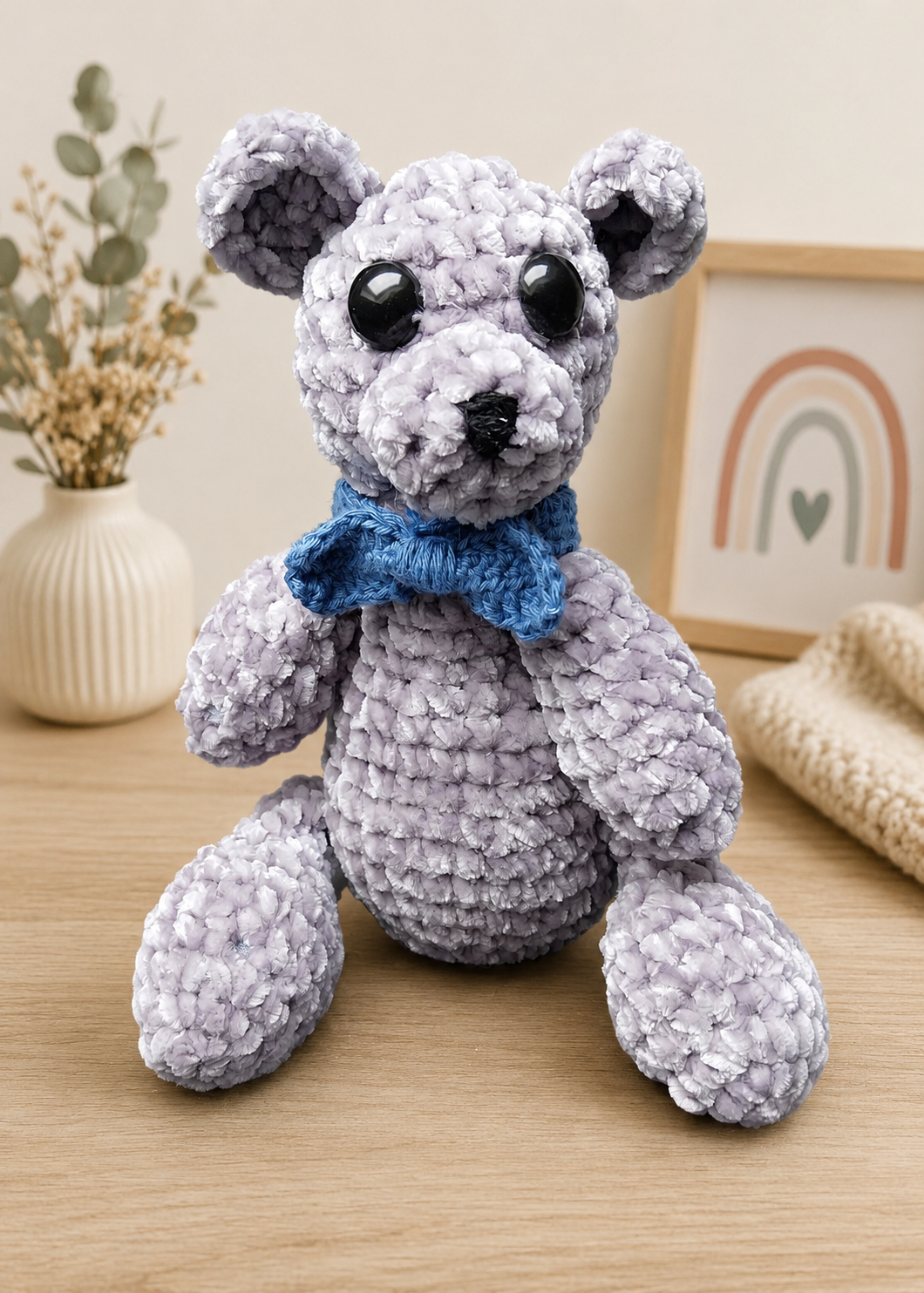 Handmade crochet teddy bear plush toy 25 cm