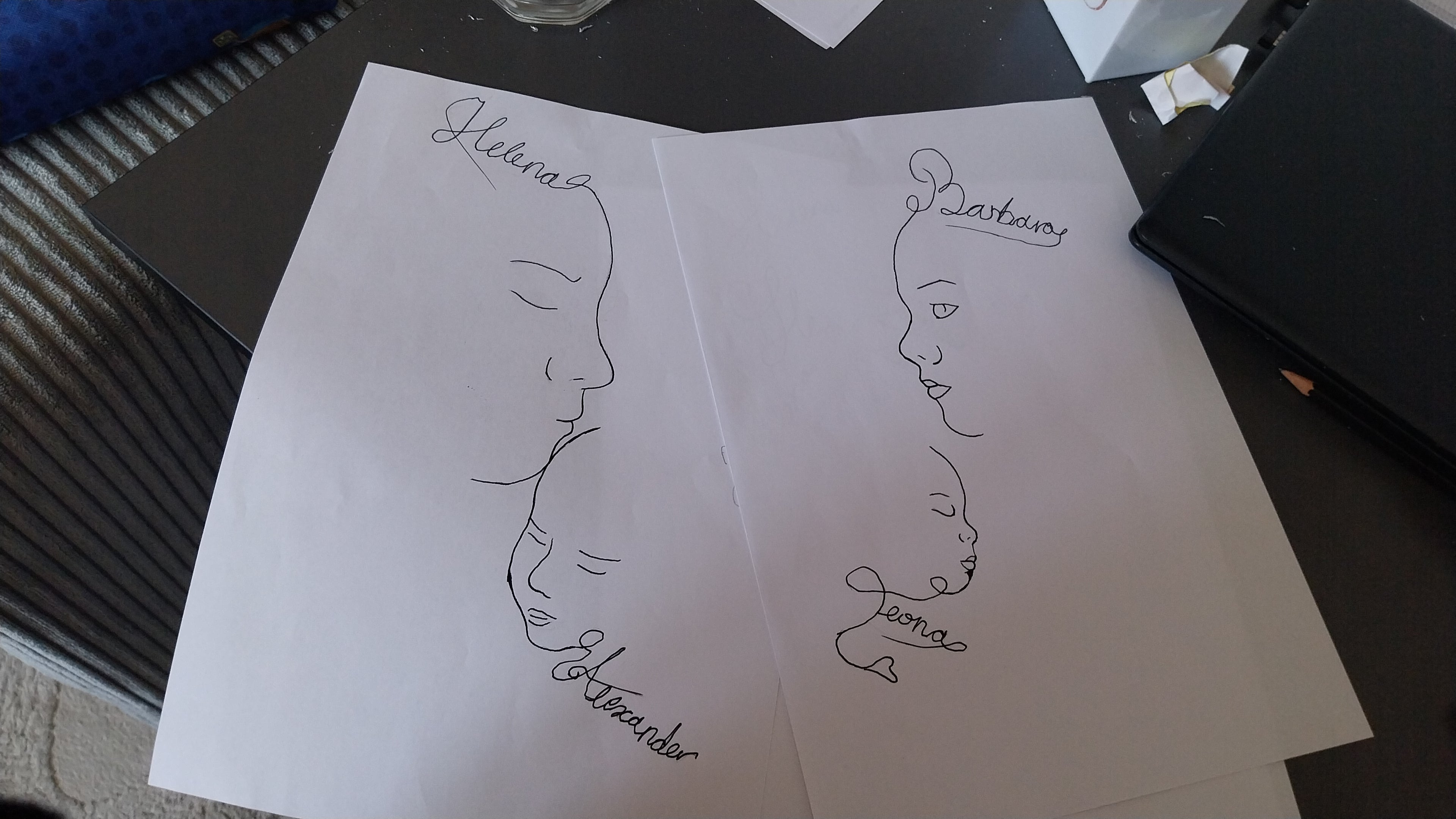 Personalized Family Line Art Canvas | Handmade Custom Wall Decor